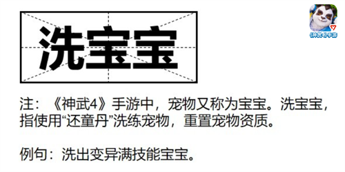 《神武4》手游攻略之什么是洗宝宝