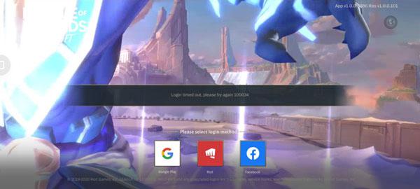 英雄联盟手游Login timed out please try again 100034什么意思