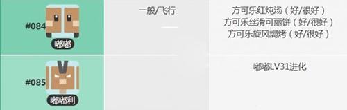 宝可梦大探险嘟嘟进化食谱一览