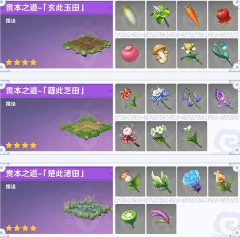 原神田亩种植作物一览