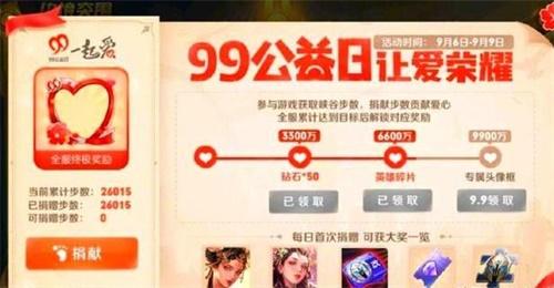 王者荣耀99公益日活动奖励一览