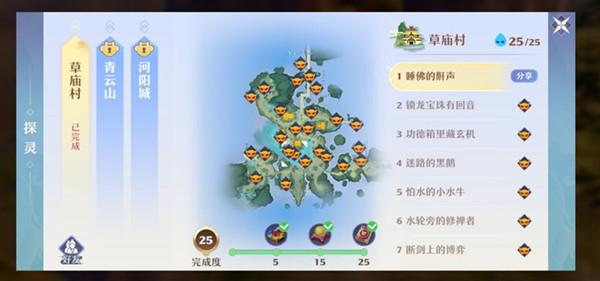 梦幻新诛仙探灵位置大全：草庙村探灵25个位置一览图片1