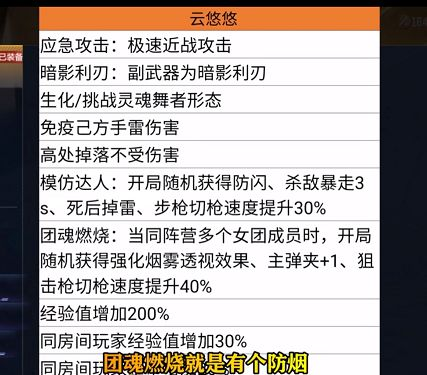 cf手游云悠悠角色属性一览：云悠悠角色天赋介绍图片2