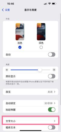 苹果13pro怎么设置字体大小