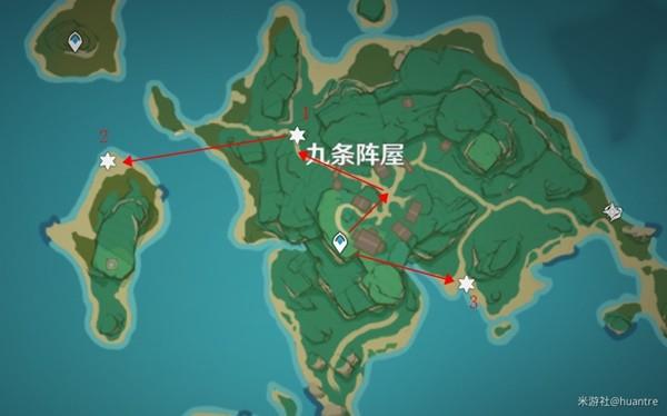 《原神攻略》稻妻狗糧收集路線規劃