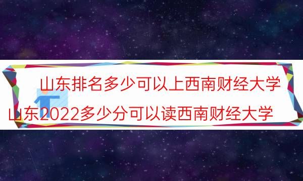 山东排名多少可以上西南财经大学