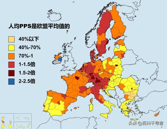 欧盟各国人均gdp分布一览，布拉格排欧盟第五，卢森堡排第二
