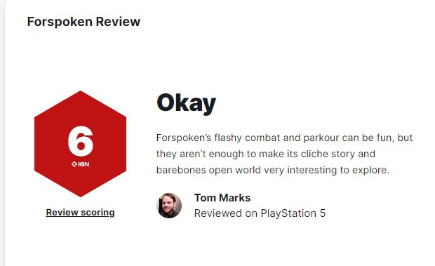 《Forspoken》媒体评分出炉：GS5分，IGN6分