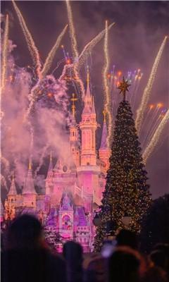 《抖音》迪士尼城堡夜晚壁纸烟花背景图片大全