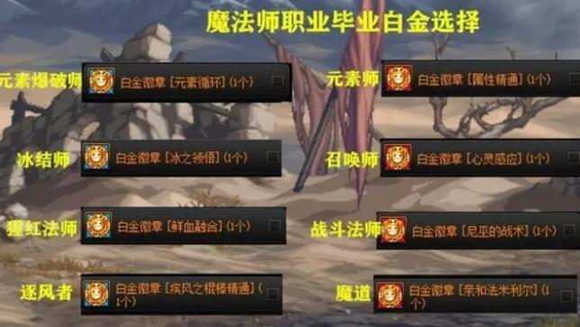 DNF2024全职业角色毕业白金徽章一览