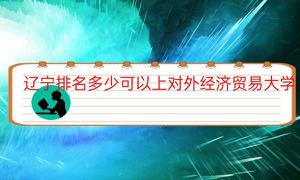 辽宁省排行是多少可以上对外经贸大学（辽宁省2022多少分可以读对外经贸大学）