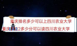 重庆排名是多少可以上四川农业大学（重庆市2022多少分可以读四川农业大学）